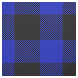 Royal Blue Black XXL Buffalo Check Plaid Tartan Tyg