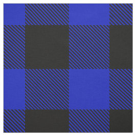 Royal Blue Black XXL Buffalo check Tartan Tyg