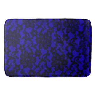 Royal Blue Blommigt Black Snöre Bath Mat Badrumsmatta
