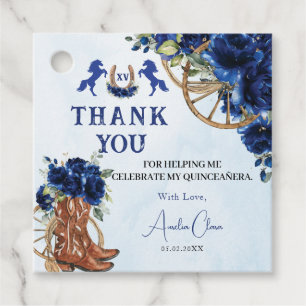 Royal Blue Blommigt Vilda western Charro Quinceañe Gåvor Etiketter