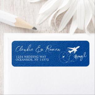 Royal Blue Brasilien Passport Returadress Etikett