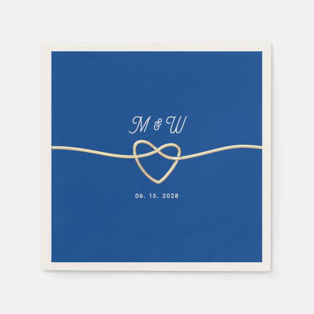 Royal Blue Bröllop Pappersservett (Framsidan)