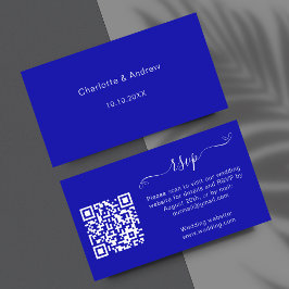 Royal Blue bröllop Response webbplats QR-OSA Tilläggskort