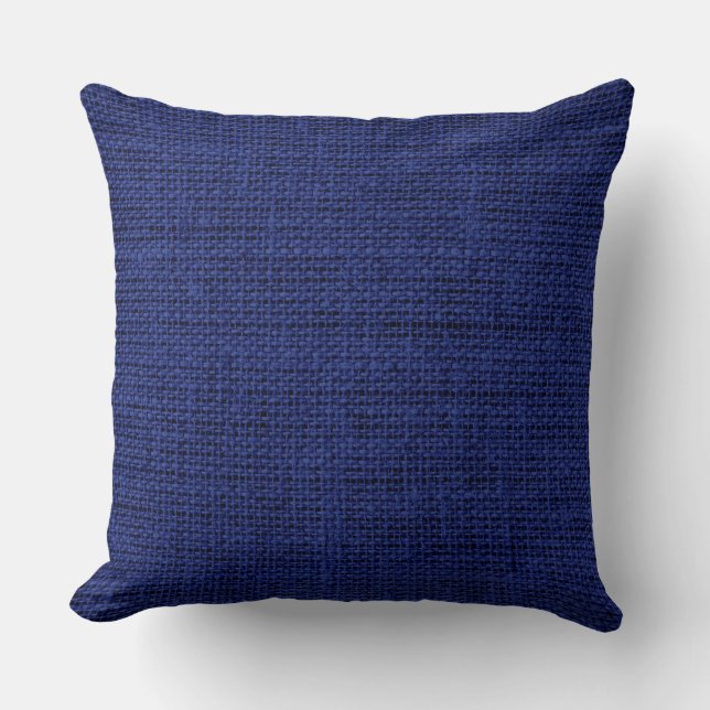 Royal blue Burlap Rustic Linen Kudde (Framsida)
