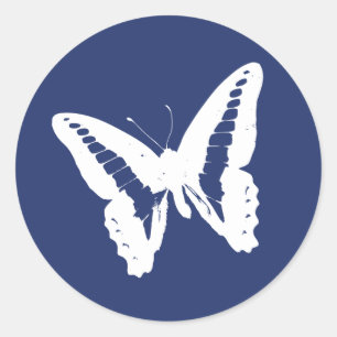 Royal Blue Butterfly-kuvert, etikettförsegling Runt Klistermärke