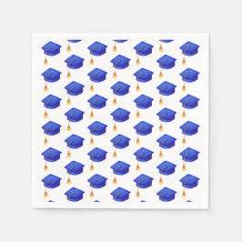 Royal Blue Cap Mönster Studenten Napkin Pappersservett