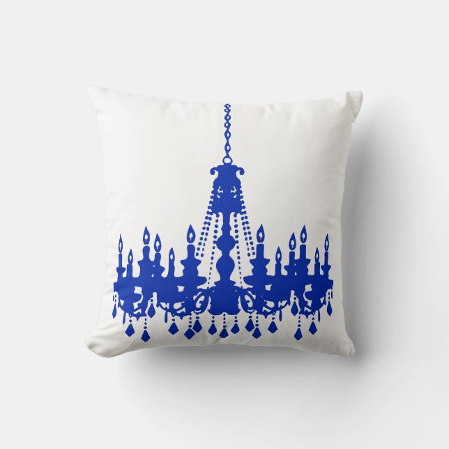 Royal Blue Chandelier Designer Pillow Kudde (Framsida)
