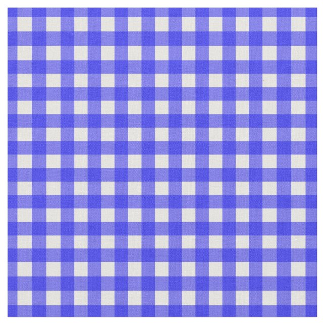 Royal Blue Checked Gingham for Home Canning Lids Tyg (Närbild)