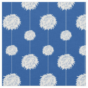 Royal Blue Cheerleader Pom Pom Mönster Tyg