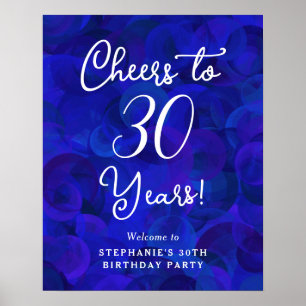 Royal Blue Cheers till 30 år 30års födelsedag Poster