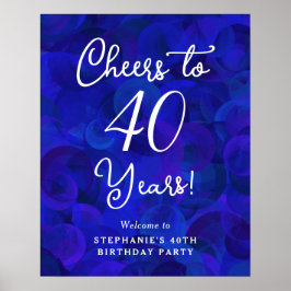 Royal Blue Cheers till 40 år 40 födelsedagar Poster