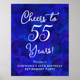 Royal Blue Cheers till 55 år Birthday Pension Poster