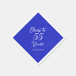 Royal Blue Cheers till 55 års 55:e Födelsedagsfest Pappersservett
