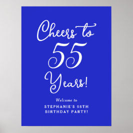 Royal Blue Cheers till 55 års födelsedag Välkomna Poster
