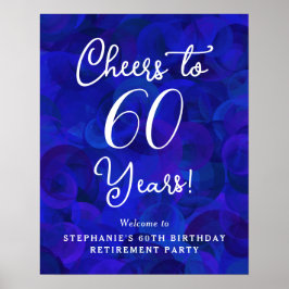 Royal Blue Cheers till 60 år Birthday Pension Poster
