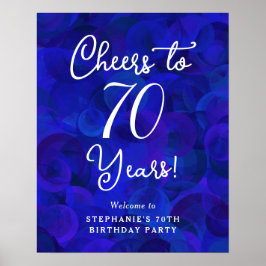 Royal Blue Cheers till 70 år 70:e födelsedagen Poster