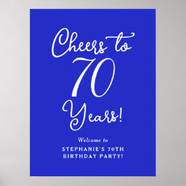 Royal Blue Cheers till 70 års födelsedag Välkomna Poster