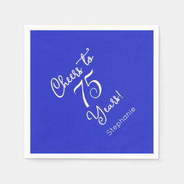 Royal Blue Cheers till 75 års 75:e Födelsedagsfest Pappersservett