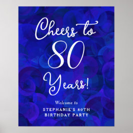Royal Blue Cheers till 80 år 80 födelsedagar Poster