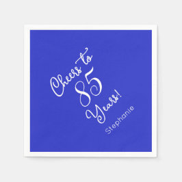 Royal Blue Cheers till 85 års 85:e Födelsedagsfest Pappersservett