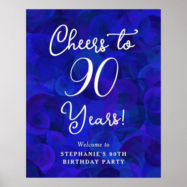 Royal Blue Cheers till 90 års 90:e födelsedag Poster (Framsidan)