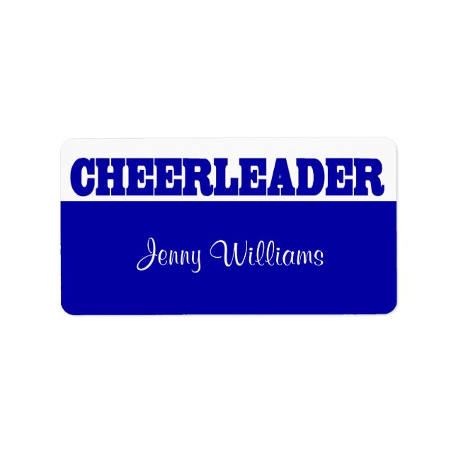Royal Blue Cheerwriter Name Stickers Adressetikett (Framsidan)