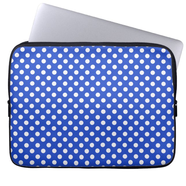 Royal Blue Combination Polka dots av STaylor Laptop Sleeve (Framsidan)