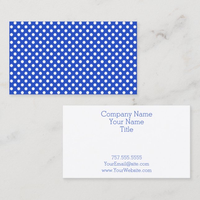Royal Blue Combination Polka dots av STaylor Visitkort (Fram/baksida)