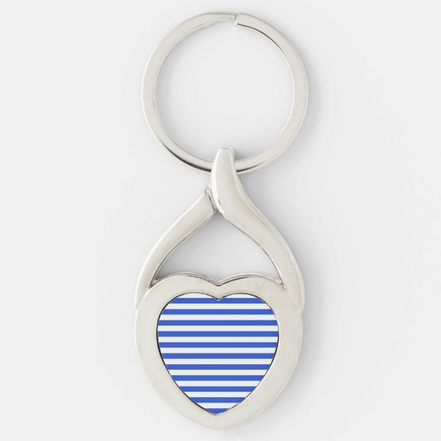 Royal Blue Combination Rand av Shirley Taylor Twisted Heart Silverfärgad Nyckelring (Framsidan)