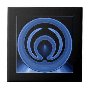 Royal Blue Contemporary Abstrakt Art Kakelplatta