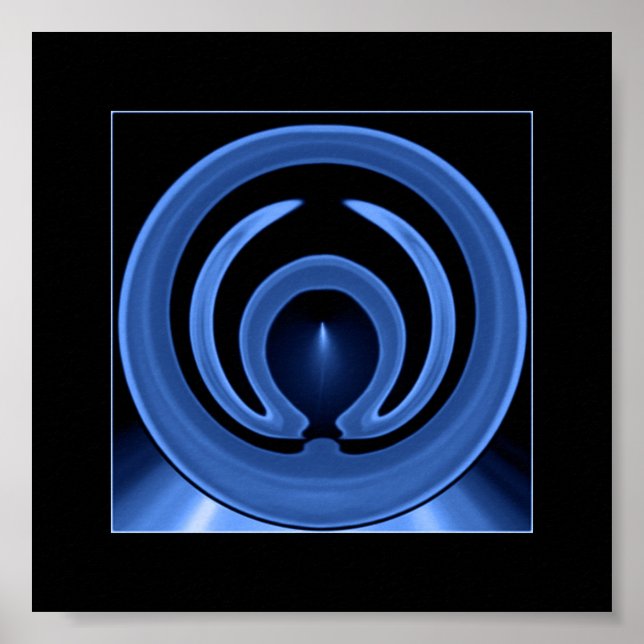 Royal Blue Contemporary Abstrakt Art Poster (Framsidan)