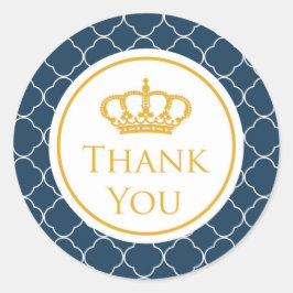 Royal Blue Crown Tack Sticker Runt Klistermärke