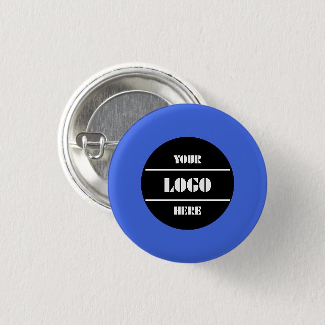 Royal Blue Customizable Solid Round Button Pin Knapp (Framsida & baksida)