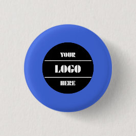 Royal Blue Customizable Solid Round Button Pin Knapp
