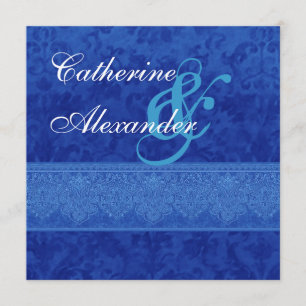 Royal Blue Damask och inbjudan till bröllopsmöte i
