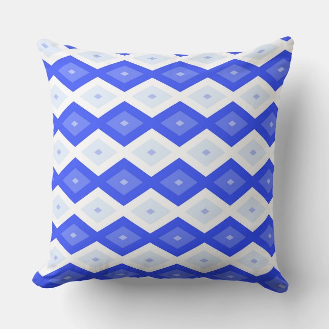 Royal blue diamond pattern kudde (Framsida)