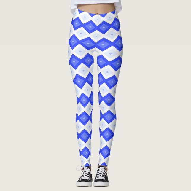 Royal blue diamond pattern leggings (Framsida)