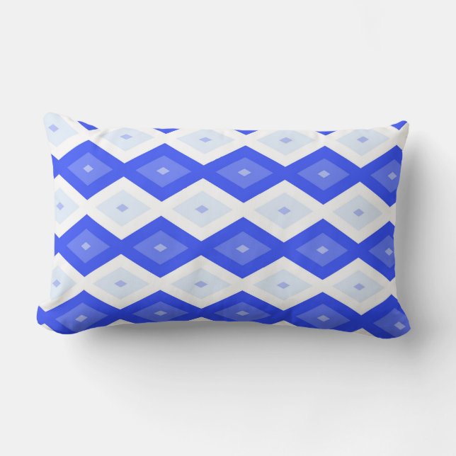 Royal blue diamond pattern lumbarkudde (Framsida)