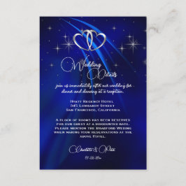 Royal Blue, Diamonds & Hearts Bröllop Tilläggskort