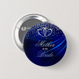 Royal Blue Diamonds/Hearts Budens mamma Knapp