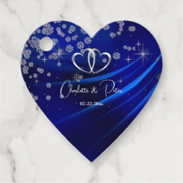 Royal Blue Diamonds Hearts Stars Bröllop Gåvor Etiketter