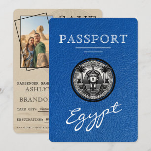 Royal Blue Egypt Passport Bröllop Spara Datum Datumet
