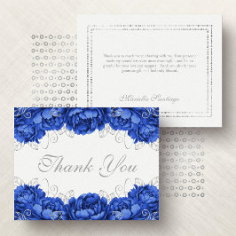 Royal Blue Elegant Blommigt Quinceanera Tack Kort