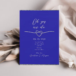 Royal Blue Elegant bröllop Mottagning Inbjudan