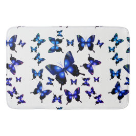 Royal Blue Elegant Whimsique Butterflies Badrumsmatta