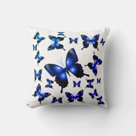 Royal Blue Elegant Whimsique Butterflies Kudde
