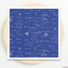 Royal Blue Equations Graphics Studenten Napkins