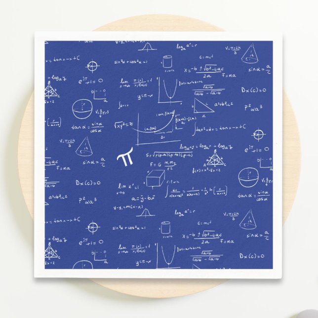 Royal Blue Equations Graphics Studenten Napkins Pappersservett (Skapare uppladdad)