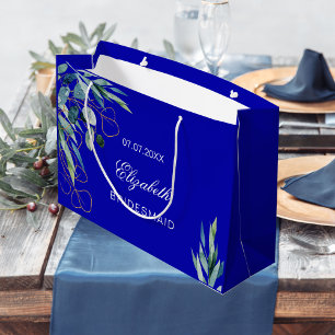 Royal blue eucalyptus greenery bridesmaid bröllop
