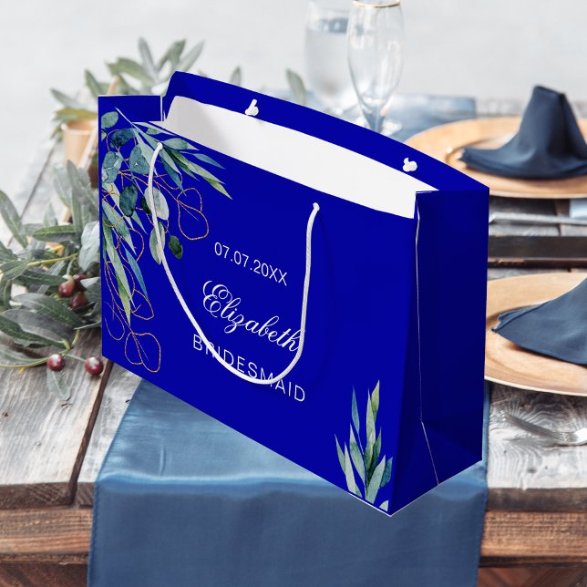Royal blue eucalyptus greenery bridesmaid bröllop (Skapare uppladdad)